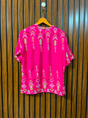 Chest medium  Lenght 23  Fabric linen Western Branded Half Sleeve Top