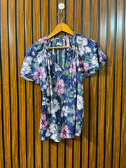 Chest 21  Lenght 24  Fabric linen Women's Simple Half Sleeve Top