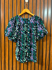 Chest 18  Lenght 23  Fabric cotton silk Women's Half Sleeve Top