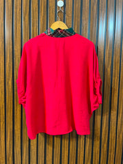 Chest small  baggy style  Lenght 22  Fabric cotton silk Branded Women's Elegant Top