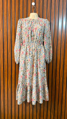 Chest 20  Length 42  Fabric Cotton Silk Western Womens Long Maxi Dress