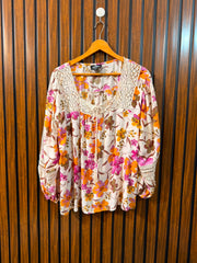 Chest Medium Baggy Style  Length 25  Fabric Linen Western Ladies Branded Full Sleeve Top
