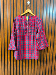 Chest 22  Length 28  Fabric Cotton Silk Ladies Western Branded Full Sleeve Top