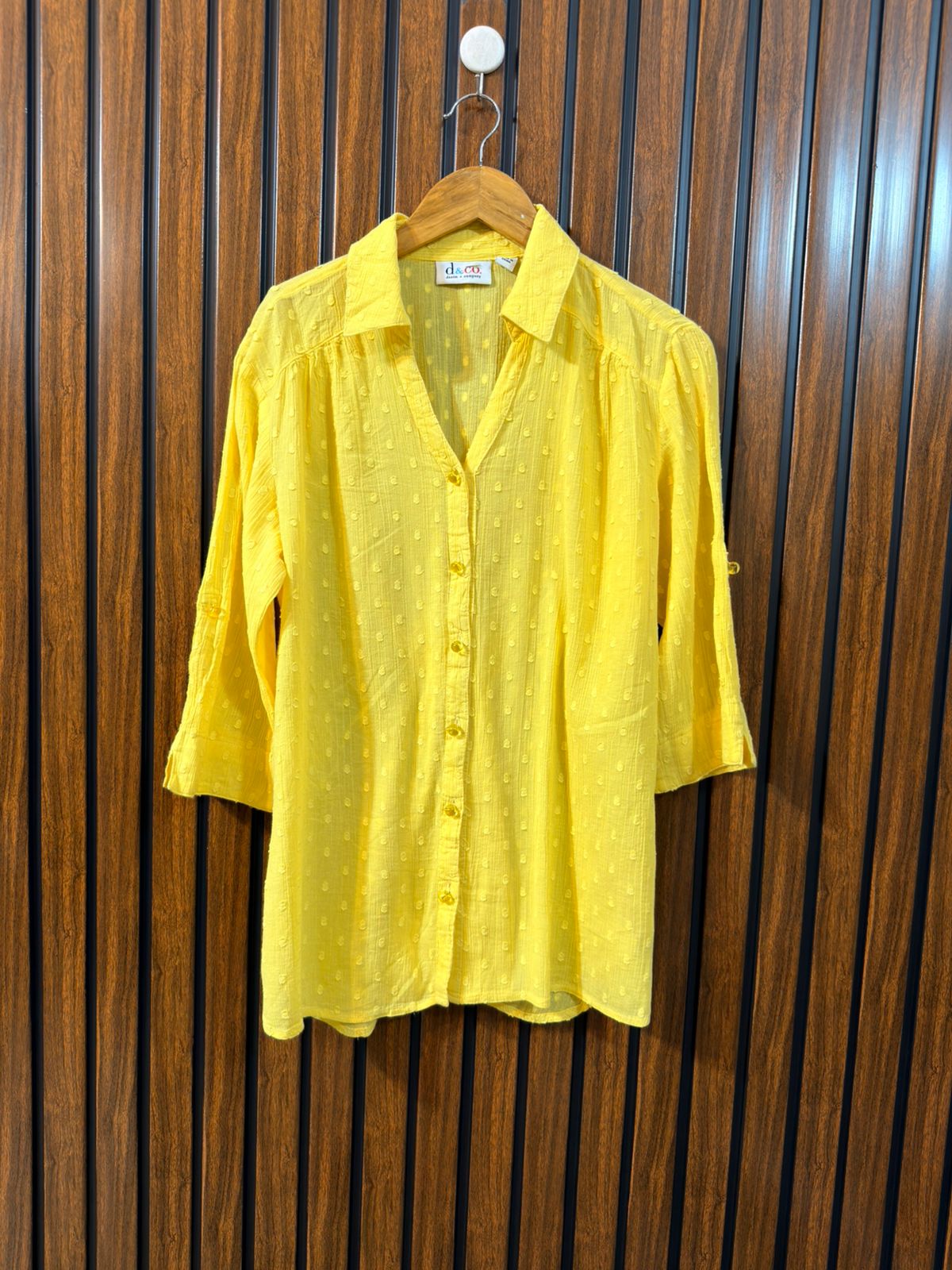 Chest 19  Length 25  Fabric Cotton Western Ladies Branded Sleeve Top