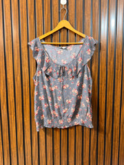 Chest 20  Length 23  Fabric Linen Womens Sleeveless Top