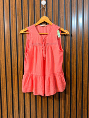 Chest 19  Length 22  Front Fabric Silk  Back Fabric Jersey Womens Summer Sleeveless Top