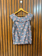 Chest 20  Length 23  Fabric Linen Womens Sleeveless Top