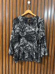 Chest 22  Length 27  Fabric Chiffon Western Branded Women’s Full Sleeve Top Fashion Wear