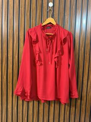 Chest 23  Length 27 To 28  Fabric Chiffon Western Branded Women’s Full Sleeve Top Clothing Online
