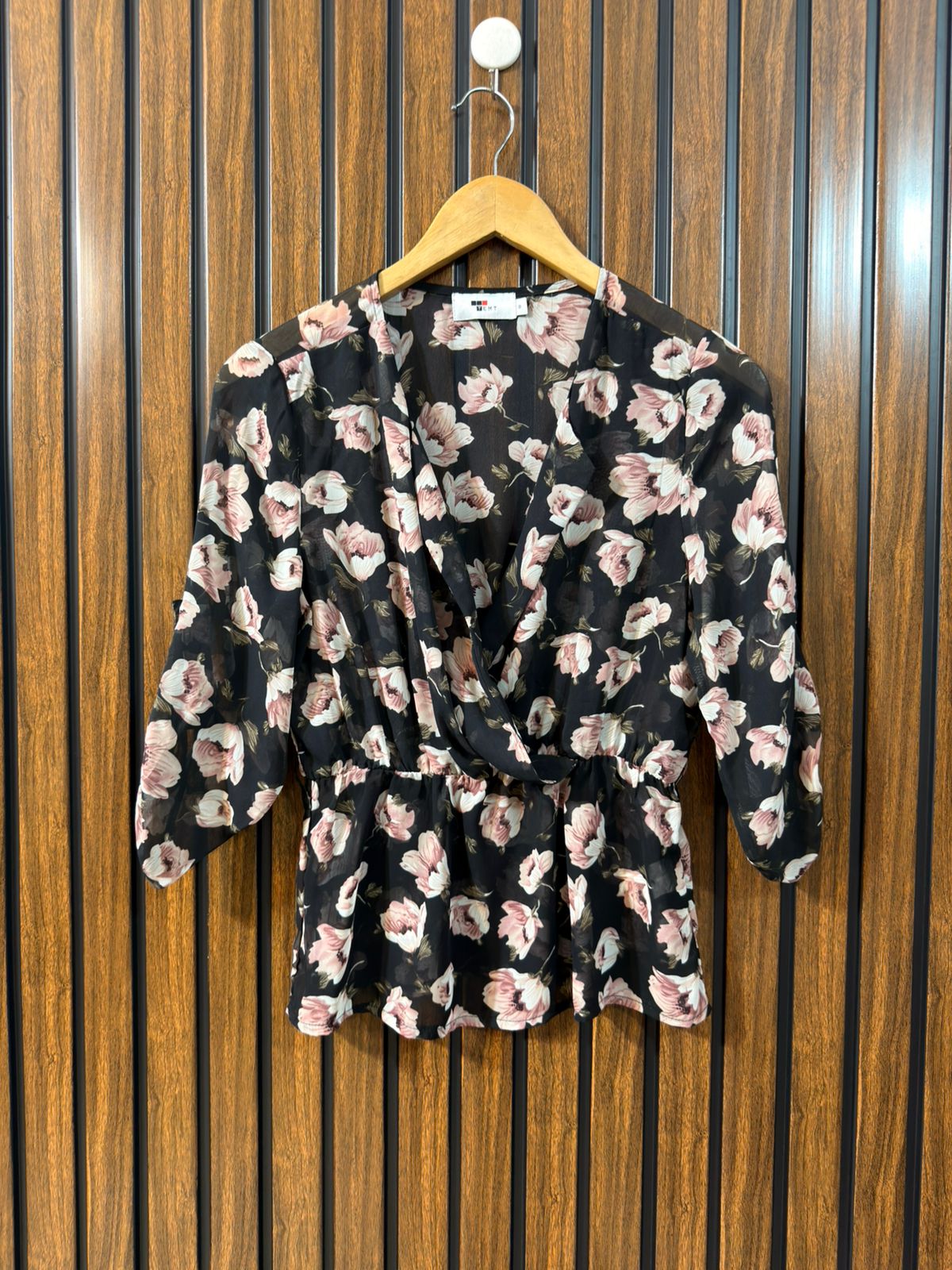Chest 17  Length 21  Fabric Chiffon Western Branded Women’s Full Sleeve Top for Daily Wear