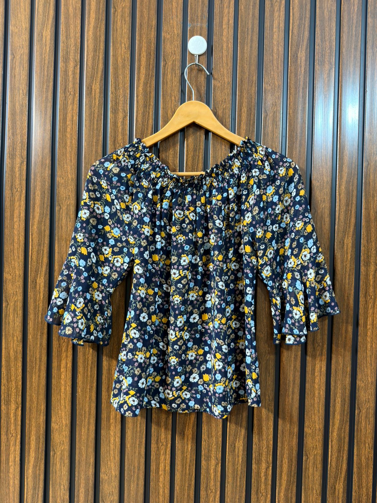 Chest 18  Length 20  Fabric Chiffon Western Branded Women’s Full Sleeve Top Shopping Collection