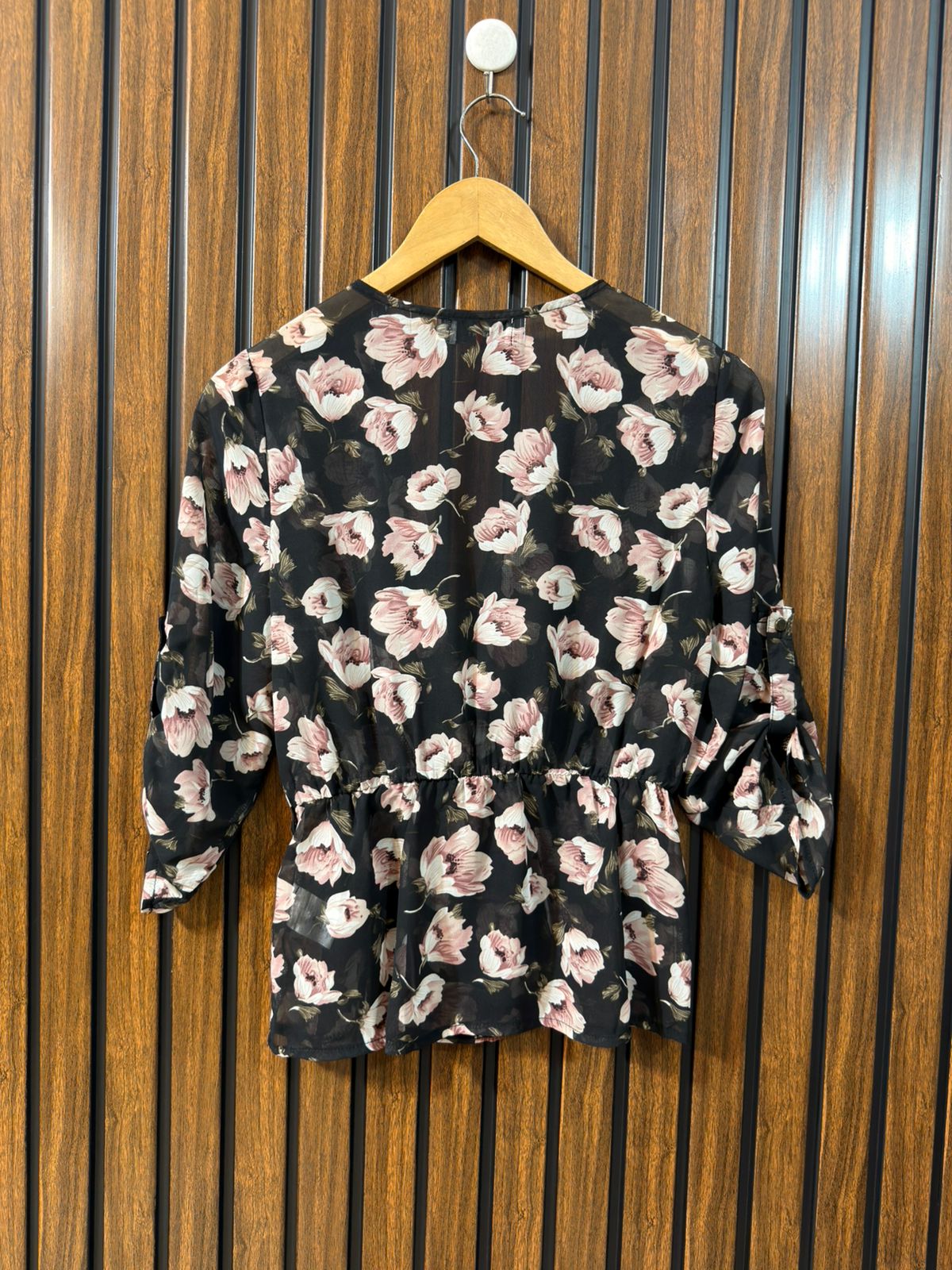 Chest 17  Length 21  Fabric Chiffon Western Branded Women’s Full Sleeve Top for Daily Wear