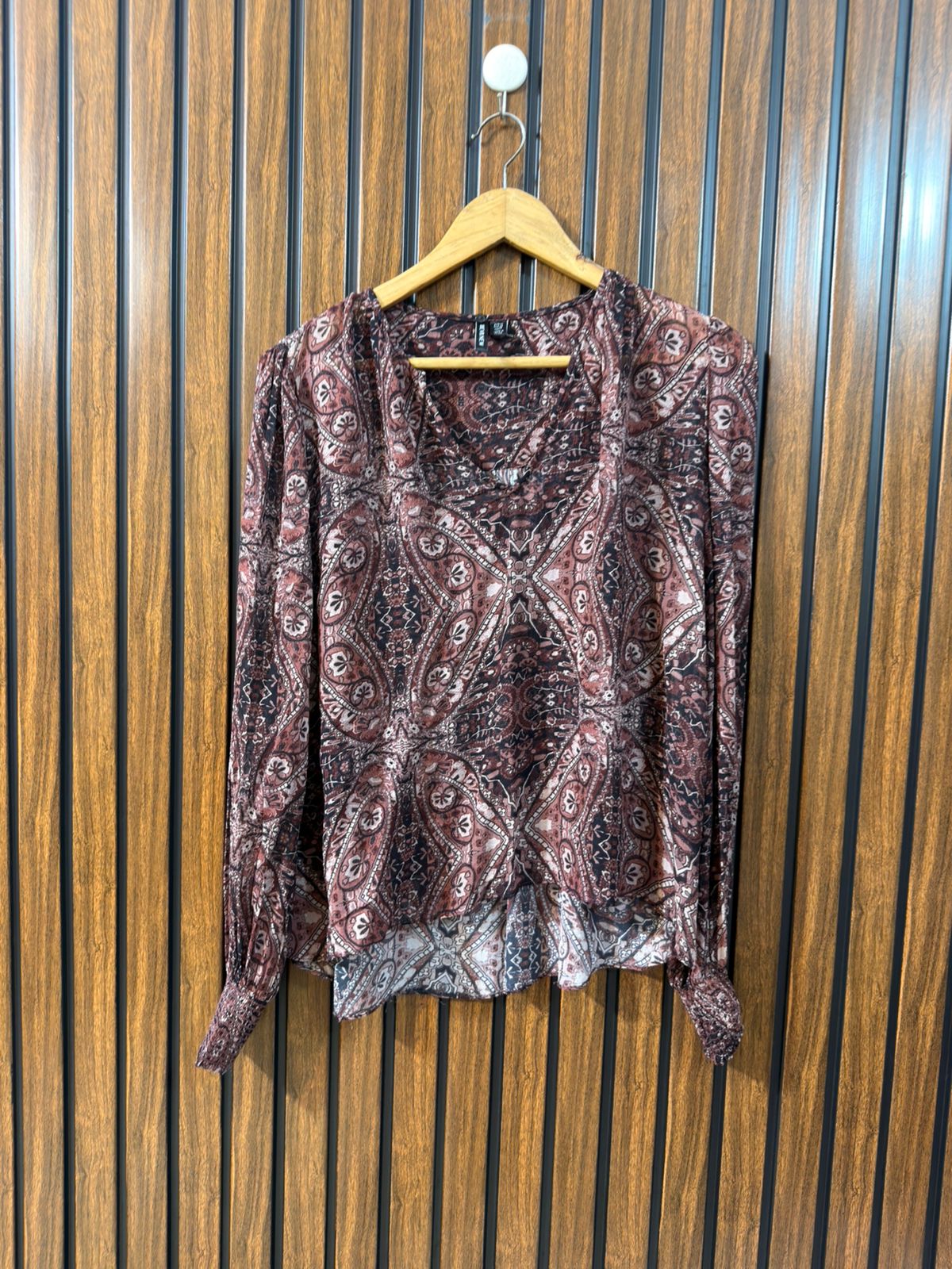 Chest 22  Length 22  Fabric Chiffon Western Branded Women’s Full Sleeve Top Outfit