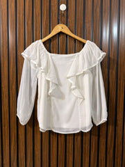 Chest 17  Length 21  Fabric Chiffon Western Branded Women’s Full Sleeve Top Online Collection
