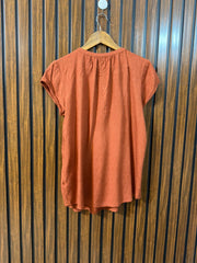 Chest 20  Lenght 28  Fabric Linen Women's Elegant Wear Half Sleeve Top