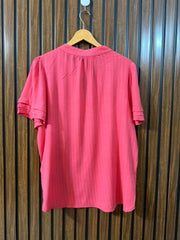 Chest 17  Lenght 24  Fabric linen Women's Trendy Half Sleeve Top