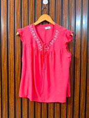 Chest 20  Lenght 24  Fabric linen Branded Women's Summer Top