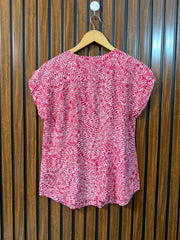 Chest 19  Length 26  Fabric linen Womens New Half Sleeve Top