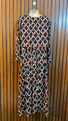 Chest 19  Lenght 53  Fabric Chiffon Western Branded Womens Long Maxi Wear