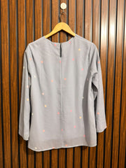 Chest 20  Lenght 26  Fabric Chiffon Western Full Sleeve Top Womens Branded