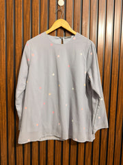 Chest 20  Lenght 26  Fabric Chiffon Western Full Sleeve Top Womens Branded