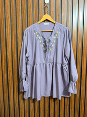 Chest 22  Lenght 27  Fabric silk Womens Western Full Sleeve Top