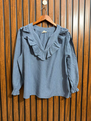 Chest 21  Lenght 24  Fabric Georgette Western Branded Womens Full Sleeve Top Range