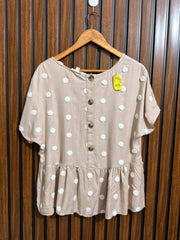 Chest 20  Lenght 23 To 25  Fabric Linen Western Womens Half Sleeve Top