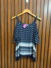 Chest 18  Lenght 25  Fabric linen Branded Western Half Sleeve Top