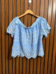 Chest 23  Lenght 21  Fabric cotton Half Sleeve Top Womens Western