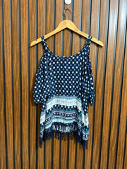 Chest 18  Lenght 25  Fabric linen Branded Western Half Sleeve Top
