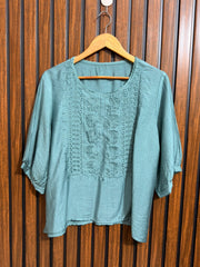 Chest 20  Lenght 23 To 24  Fabric Cotton Silk Branded Womens Half Sleeve Top