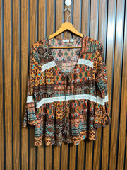 Chest 20  Lenght 25  Fabric Rayon Western Ladies Branded Full Sleeve Top