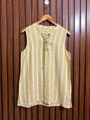 Chest 18  Lenght 27  Fabric linen Womens Sleeveless Top Range