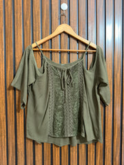 Chest 18  Lenght 22  Fabric rayon Western Womens Daily Top