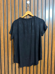 Chest 19  Lenght 26  Fabric linen Ladies Summer Half Sleeve Top