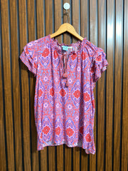 Chest 21  Lenght 25  Fabric linen Summer Half Sleeve Top