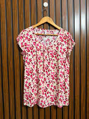 Chest 19  Lenght 25  Fabric linen Everyday Half Sleeve Top