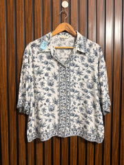 Chest 21  Lenght 22  Fabric linen Simple Half Sleeve Top