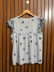 Chest 19  Lenght 25  Fabric linen Womens Casual Half Sleeve Top