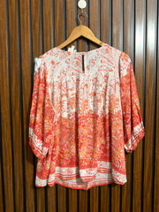 Chest 21  Lenght 26  Fabric linen Branded Half Sleeve Top