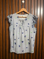 Chest 19  Lenght 25  Fabric linen Womens Casual Half Sleeve Top