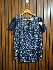 Chest 21  Lenght 27  Fabric linen Basic Half Sleeve Top