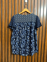 Chest 21  Lenght 27  Fabric linen Basic Half Sleeve Top