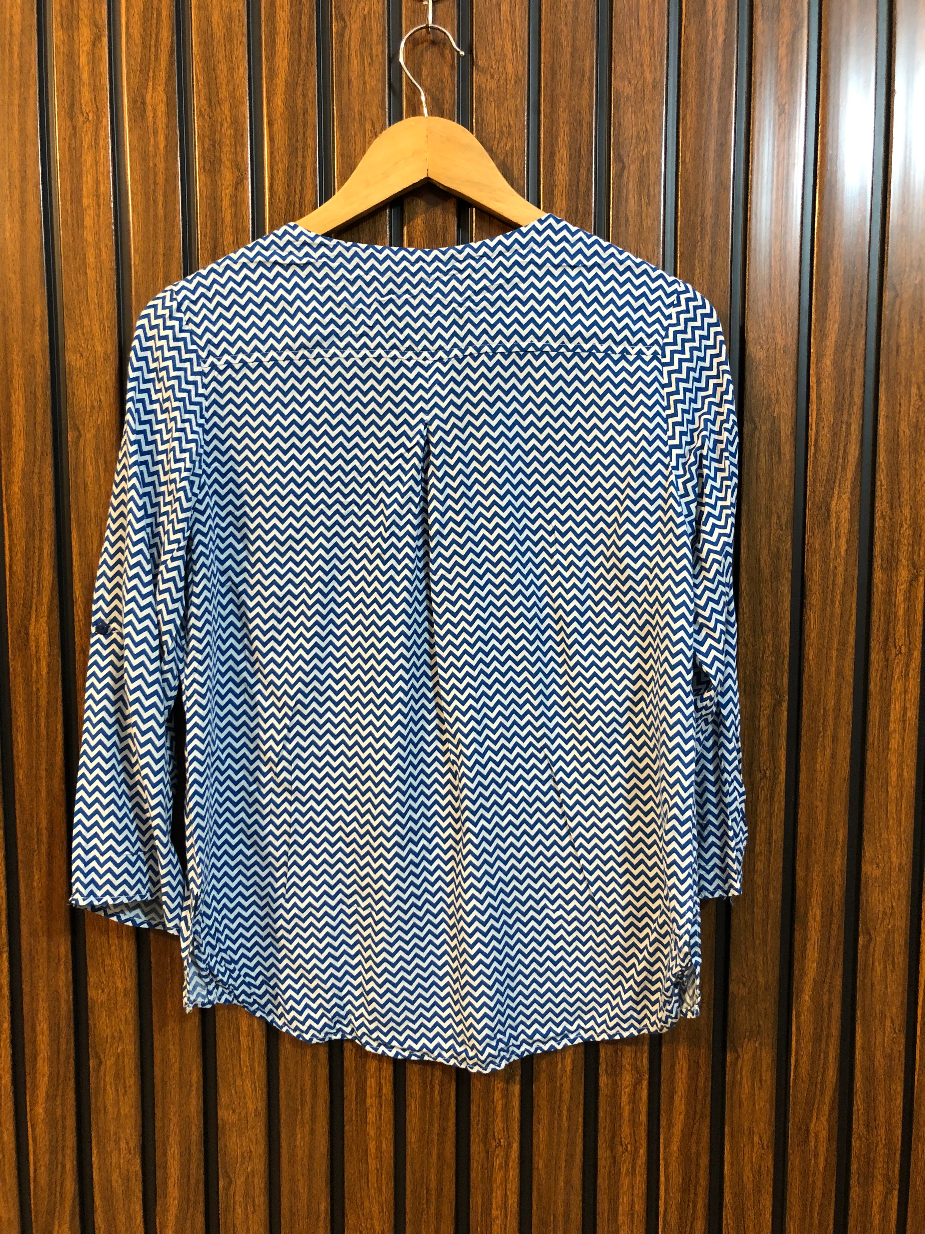 Chest 18  Length 22 To 25  Fabric Linen Urban Casual Full Sleeves Top